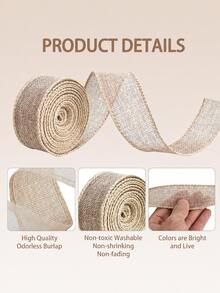 3 Rolls 10m Jute Ribbon, 1.5cm Wide Vintage Style Jute Rope, Suitable For Gift Wrapping, Christmas Wreath, Holiday Bows, Wedding Decoration, DIY Crafts And Party Decor - Beige - View 4
