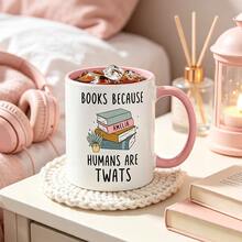 Just A Girl Who Loves Books Mug, Readers Mug, Book Worm Gift, Bookworm Mug, Book Lovers, Book Stack Graphic Design, Unique Reading Themed Gift For Bookworms Readers Book Lovers, Home Office Drinkware - Multicolor - View 2