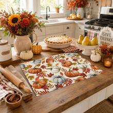 1pc Pumpkin Pattern Diatomaceous Earth Kitchen Drain Mat, Absorbent Dish Drying Mat, Coffee Machine Mat, Dishwashing Mat, Sink Mat, Kitchen Countertop Protector, Suitable For Cups, Plates, Tableware And Kitchen Decor - Multicolor - View 3
