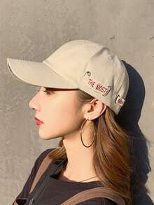 Unisex Side Letter Baseball Cap, Windproof, Sun Protection, UV Protection, 3D Design, Foldable, Fashionable, Versatile, Elegant, Soft And Comfortable, Breathable, Multi-Functional, Flattering, Face-Slimming, Suitable For Beach, Outing, Hiking, Cycling, Travel, Commuting, Outdoor, Street, Dating, Trekking And Various Occasions - A - View 8