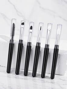12-Piece Mini Silicone Spiral Makeup Brush Set (For Brows, Lips, And Lashes) - Features A Dual-Ended Design With Soft Bristles For Precise Application; Includes Eyeliner, Lip, And Eyebrow Brushes With A Stylish Look. - Multicolor - View 3