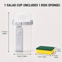 Leakproof Double-Layer Salad Cup With Fork & Spoon, Portable Lunch Container With Cleaning Sponge For Yogurt, Fruit, Snacks, Work, School & Travel - Multicolor - View 14
