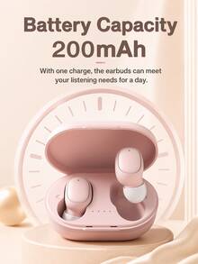 [Upgraded Version]GENAI Mini Wireless In-Ear Earphones, Lightweight And Portable, Built-In Microphone, Waterproof And Dustproof, Immersive High-Quality Sound, Long-Distance Connection, Equipped With Charging Case - Pink - View 9
