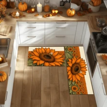 1pc "Bee & Sunflower" Pattern Design Kitchen Mat Silicone Rug, Absorbent Non-Slip Quick-Dry Bathroom Carpet, All-Season Door Mat Room Decor, Indoor Multi-Function Foot Pad - Multicolor - View 2