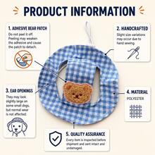 BVEOYPET Cute Bear Ear Pet Bucket Hat, With Ear Holes Design, Adjustable Chin Strap, Sun Protection, Breathable & Comfortable, Suitable For Dogs & Cats Outdoor Use - Multicolor - View 3
