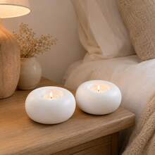 2pcs White Ceramic Candle Holders - Minimalist Creative Home Decor, Suitable For Dining Table And Desk, Perfect Decorative Choice (Candles Not Included) - Multicolor - View 5