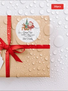 1/30/90/160pcs Customizable Round Christmas Stickers, PVC Waterproof & Oil-Proof Stickers, Multiple Sizes Perfect For Christmas Gift Decoration, Christmas Home Decor, Tabletop Display, Invitations, Envelopes, Great For Boyfriend, Girlfriend, Colleagues, Friends, Family, Suitable For Christmas, Party, Banquet, Daily Use - Multicolor 2 - View 59