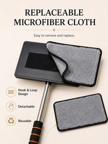 1/3/4pcs Telescopic Car Windshield Cleaning Tool Set, With Metal Rod And Detachable, Washable, Reusable Microfiber Cleaning Pads, Extendable Long Handle Car Glass Cleaning Brush, Suitable For Removing Fog, Dust And Stains On Car Windows, Ideal For Daily Car Maintenance And Seasonal Deep Cleaning - Multicolor - View 4