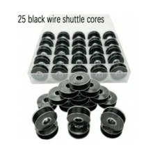 EDCUEBE7 Carretes de hilo de coser negro, bobinas de hilo de coser y caja de almacenamiento (color aleatorio) - Negro - Ver 11