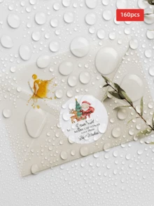 1/30/90/160pcs Customizable Round Christmas Stickers, PVC Waterproof & Oil-Proof Stickers, Multiple Sizes Perfect For Christmas Gift Decoration, Christmas Home Decor, Tabletop Display, Invitations, Envelopes, Great For Boyfriend, Girlfriend, Colleagues, Friends, Family, Suitable For Christmas, Party, Banquet, Daily Use - Multicolor 2 - View 11