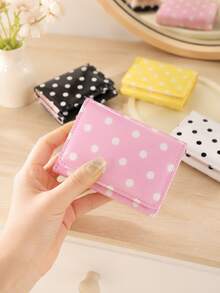 Polka Dot Mini Wallet, Korean Style Minimalist Niche Brand Multi-Function Tri-Fold Wallet, Super Cute Short Women's Wallet, Polka Dot Mini Tri-Fold INS Style Campus Style Wallet Card Holder, Lightweight Portable Multi-Slot PU Wallet, Gift For Her - Multicolor - View 5