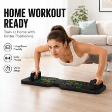 BSKT 44-Hole Color-Coded Guided Push-Up Training Board, Detachable Handle With Adjustable Spacing And Angle, For Adult Beginners And Advanced Bodyweight Training, Upper Body Muscle And Gym Strength Exercises - Multicolor - View 6