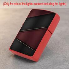 1pc 2D High-Definition Printed Creative Metal Black Lighter Case, Anti-Collision & Pressure-Resistant Lightweight Design, High-Precision Texture Printing, Classic Red & Black Striped Pattern, Suitable For Men's Gift Or Personal Use, Showcases Personalized & Taste (Case Only) - D-Mixed Color - View 4