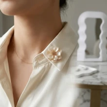 1Pc/2Pcs Floral Seamless Button Set, Decorative Clip-On Shirt Buttons, Women's Shirt Collar/Cuff Decorative Buttons, Quick Detach And Install - Multicolor - View 3