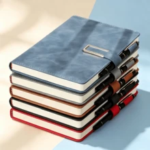 2pcs Set (1 Notebook + 1 Pen), A5 Vintage Leather Clasp Notebook, 200 Pages, Thick And Durable Business Office Diary, Suitable For Office And Study, Elegant Holiday Gift, School Supplies - 5A - View 11