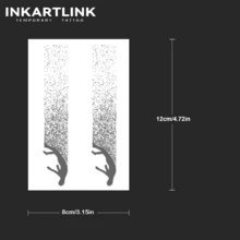INKARTLINK 1PC Falling Human Silhouette Dotted Tattoo Sticker, Temporary Waterproof Body Art Tattoo Sticker, Lasts 2-5 Days, Water Transfer Color Tattoo Sticker, Suitable For Men And Women, Essential For People, Party Decoration, Holiday Celebration Body Decoration - Black - View 4