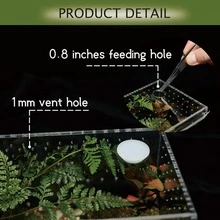 Acrylic Terrarium For Reptiles And Spiders, Small/Medium/Large Leak-Proof Breeding Box (Horizontal/Vertical), Suitable For Tarantulas, Jumping Spiders, Frogs And Geckos (Small, Horizontal) - Clear - View 5