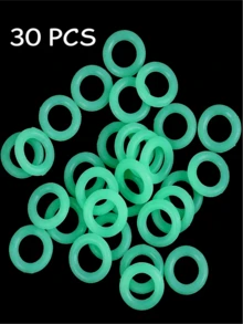 15/30pcs Glowing Tent Stake Rings, Rubber Camping Stake With Glowing Ring Functional Tent Accessories, Easy To Install And High Visibility, Rubber Material, Outdoor Camping Essentials, Night Camping Tent Stake Safety Marker Rings, Camping Accessories - Mint Blue - View 11
