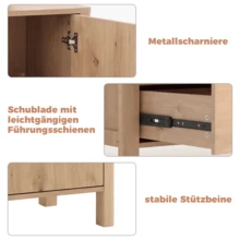With Storage Sideboard Natural Made Of Wood For Living Room And Dining Room - 橡木 - 查看 4