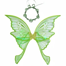 New Adult Gold Foil Phoenix Tail Butterfly Wings Fairy Wings Back Decor Holiday Party COS Costume 2pcs Set,Halloween - Multicolor - View 12