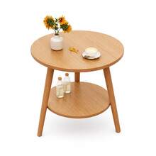 Simple Two-Tier Side Table – Suitable For Living Rooms, Balconies, Small Apartments, And Bedrooms (As A Bedside Table) - Wood - View 4