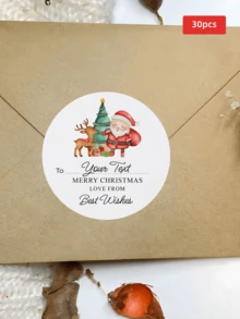 1/30/90/160pcs Customizable Round Christmas Stickers, PVC Waterproof & Oil-Proof Stickers, Multiple Sizes Perfect For Christmas Gift Decoration, Christmas Home Decor, Tabletop Display, Invitations, Envelopes, Great For Boyfriend, Girlfriend, Colleagues, Friends, Family, Suitable For Christmas, Party, Banquet, Daily Use - Multicolor 2 - View 18