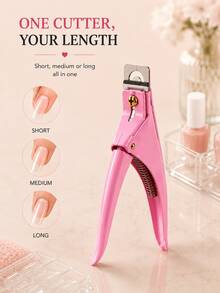Nail Tip Cutter, Stainless Steel U-Shaped Acrylic Nail Clipper For False Nails, French Nail Art, DIY Manicure And Nail Extension Trimming, Pink Or Black - Pink - View 9