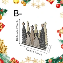 1/5pcs Rustic Wooden Christmas Tree Napkin Holder, Multi Pine Tree Tissue Storage Rack, Christmas Table Decor, Home Decor And Accessories, Winter Holiday Dining Table Desktop Ornament - Multicolor - View 13