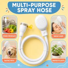 Portable Faucet Sprayer With Flexible Hose, Tool-Free Clamp-On Handheld Shower Attachment For Pet Bathing, Hair Washing, Produce Rinsing And Plant Watering - View 5