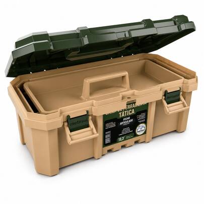 Caixa de Ferramentas Grande 18,3" Metasul Original Reforçada Maleta para Ferramentas e Pesca