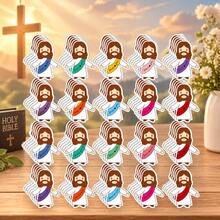20/100/200pcs "Jesus Loves You" Religious Theme Stickers, Faith-Based Decorative Labels For Water Bottles, Laptops, Notebooks, Party Favors, Gift Wrapping, Journals, Scrapbooks, Envelope Seals And DIY Crafts - Multicolor - View 9
