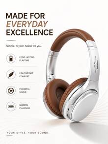 無線藍牙耳罩式耳機 Bluetooth 5.4 復古風音樂耳機 銀色金屬質感 棕色皮革耳罩設計 40mm 動圈單體 HiFi 立體環繞音效 強勁低音 清晰人聲 低延遲連接 穩定無線傳輸 長效續航 舒適輕量可折疊收納 便攜式耳機 多裝置兼容 適用手機電腦平板 多場景使用 200mAh 通勤旅行運動休閒音樂學習辦公 男女情侶禮物 生日禮物 - 彩色 - 查看 4