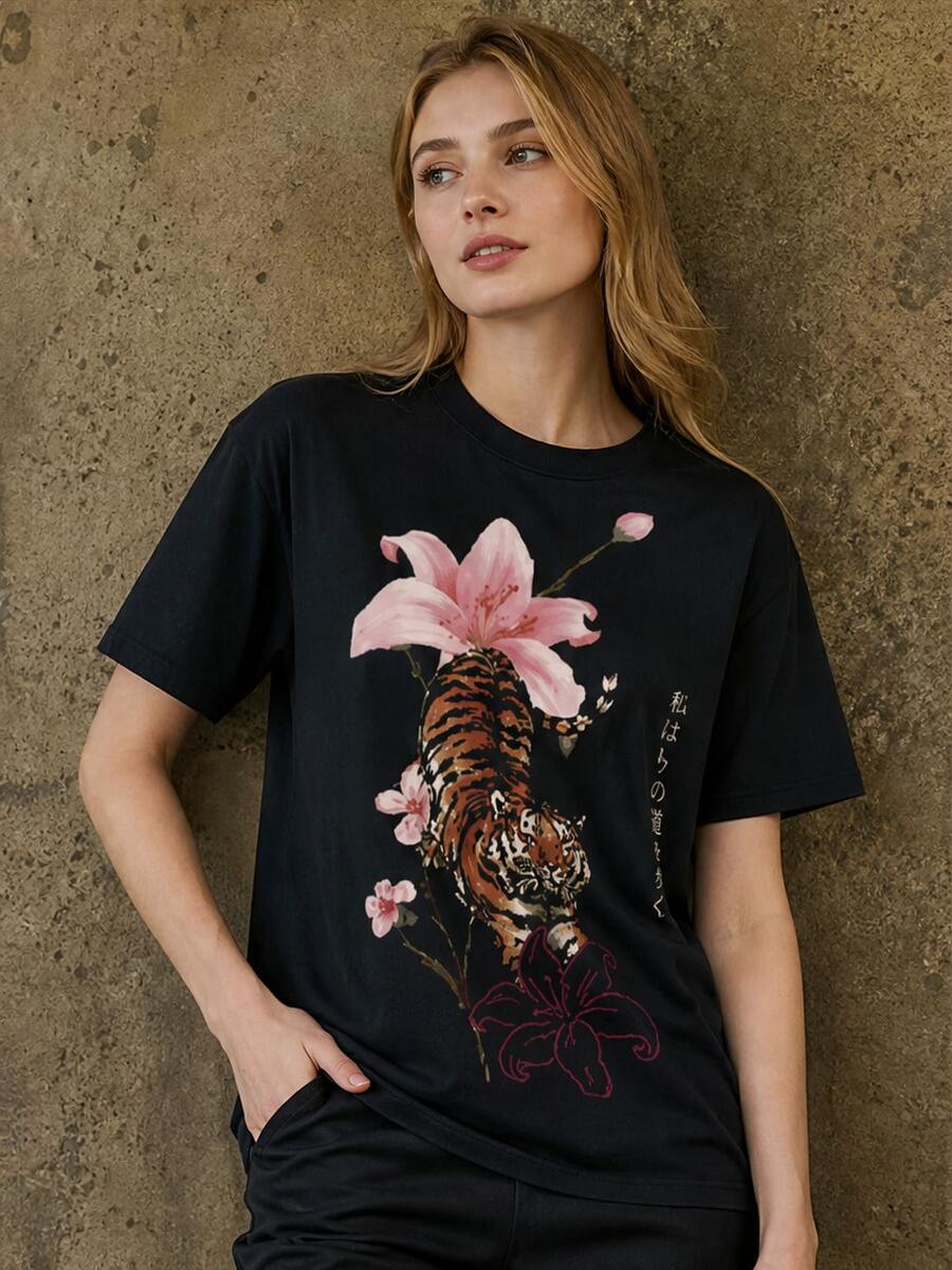 Women T-Shirts - 黑色 - 查看 1