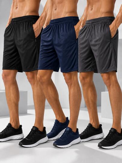 Kit 3 Bermudas Masculinas Tecido Esportivo Chimpa Dry Performance Academia Casual