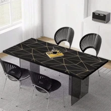 1 Roll 3D Geometric Self-Adhesive Wallpaper, Thickened Vintage Texture, Removable PVC Waterproof & Oil-Proof Sticker, Suitable For Home Decor And Entertainment Venue Wall Decoration - A-Black - View 6