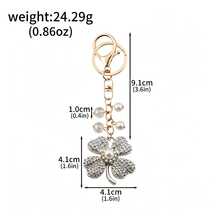 1pc Lucky Four Leaf Clover Bag Charm Keychain - Full Rhinestone Pearl Wallet Shoulder Bag Charm - Women's Holiday Gift - Multicolor - View 16