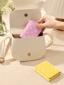 Polka Dot Mini Wallet, Korean Style Minimalist Niche Brand Multi-Function Tri-Fold Wallet, Super Cute Short Women's Wallet, Polka Dot Mini Tri-Fold INS Style Campus Style Wallet Card Holder, Lightweight Portable Multi-Slot PU Wallet, Gift For Her - Multicolor - View 6