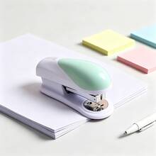 1pc Macaron Colorful Stapler, Desktop Office Home Effort-Saving Stapler, Student Exam Paper Document Binding Machine, Minimalist Multi-Color Options Office Stationery - Stapler - View 4