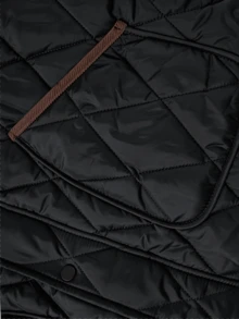 Men's Casual Stand Collar Jacket, Lightweight Diamond Quilted Padded Coat With Multi-Pocket Design, Versatile For Daily Casual Commute And Outdoor Sports - Black - View 6
