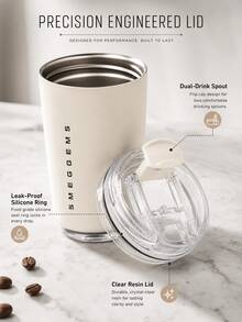 SMEGGEMS 1個 GEMS 240ml 雙層保溫旅行杯，防漏翻蓋咖啡杯，304不鏽鋼內膽，適合辦公室、汽車、健身房及日常通勤 - 0.5L以下 - 查看 10
