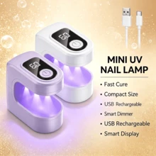 Portable Mini Nail Drying Lamp, USB Rechargeable Nail Gel Curing Lamp, Used For Gel Polishing And Nail Art, Suitable For Home DIY Nail Products, Female Gifts, Nails, Nail Technology Products, Nail UV Lamp, Nail Lamp - Mini Nail Lamp - 查看 3