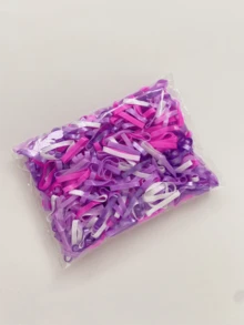 500/1000pcs Mixed Purple Elastic Hair Bands, Disposable Large Rubber Bands, Daily Use, Ponytail, Suitable For Daily Life, Vacation, Gift - Multicolor - View 5