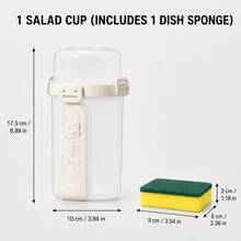 Leakproof Double-Layer Salad Cup With Fork & Spoon, Portable Lunch Container With Cleaning Sponge For Yogurt, Fruit, Snacks, Work, School & Travel - Multicolor - View 16