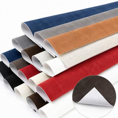 Thin Self-Adhesive Faux Suede Repair Patch, Peel And Stick PU Suede Repair Tape, Stretchable Vinyl Suede Sheet, Suitable For Wall Repair, Furniture Sofa Car Seat Interior Door Panel Dashboard Interior DIY Home Improvement Decoration
