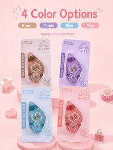 1 buah Pita Perekat Dua Sisi 4 Warna, Pita Perekat Portabel 8m untuk Jurnal dan Scrapbooking - Berbagai gaya - View 9