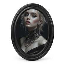 Light Luxury Dark Gold Hair Woman Art ABS Resin Photo Frame, Modern Minimalist Decorative Painting For Entryway, Bedroom, Living Room - Resin Photo Frame Painting - View 1