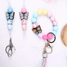 9/15/21/30/45/52Pcs Butterfly Theme Silicone Spacer Beads, Used For Making Jewelry, Perfect For Creating Unique Bracelets And Decorative Pens, Ideal Gift For Valentine's Day - Multicolor - View 10