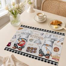 1pc/4pcs/6pcs, Pattern Printed Linen Placemats, Rectangular Table Mats, Washable, Easy To Clean, Plate Mats, Bowl Mats, Western Style Placemats, Suitable For Kitchen, Dining Room, Family Gatherings, Coffee Table And Daily Table Decor - Multicolor - View 2