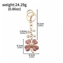 1pc Lucky Four Leaf Clover Bag Charm Keychain - Full Rhinestone Pearl Wallet Shoulder Bag Charm - Women's Holiday Gift - Multicolor - View 14