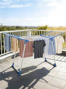 1 Piece Foldable Metal Clothes Drying Rack - Telescopic And Foldable, Space‑Saving, For Hanging Shirts, Pants, Sweaters And All Kinds Of Clothes, Sturdy And Durable, Suitable For Balcony, Living Room And Laundry Room - Multiple Specifications - View 8